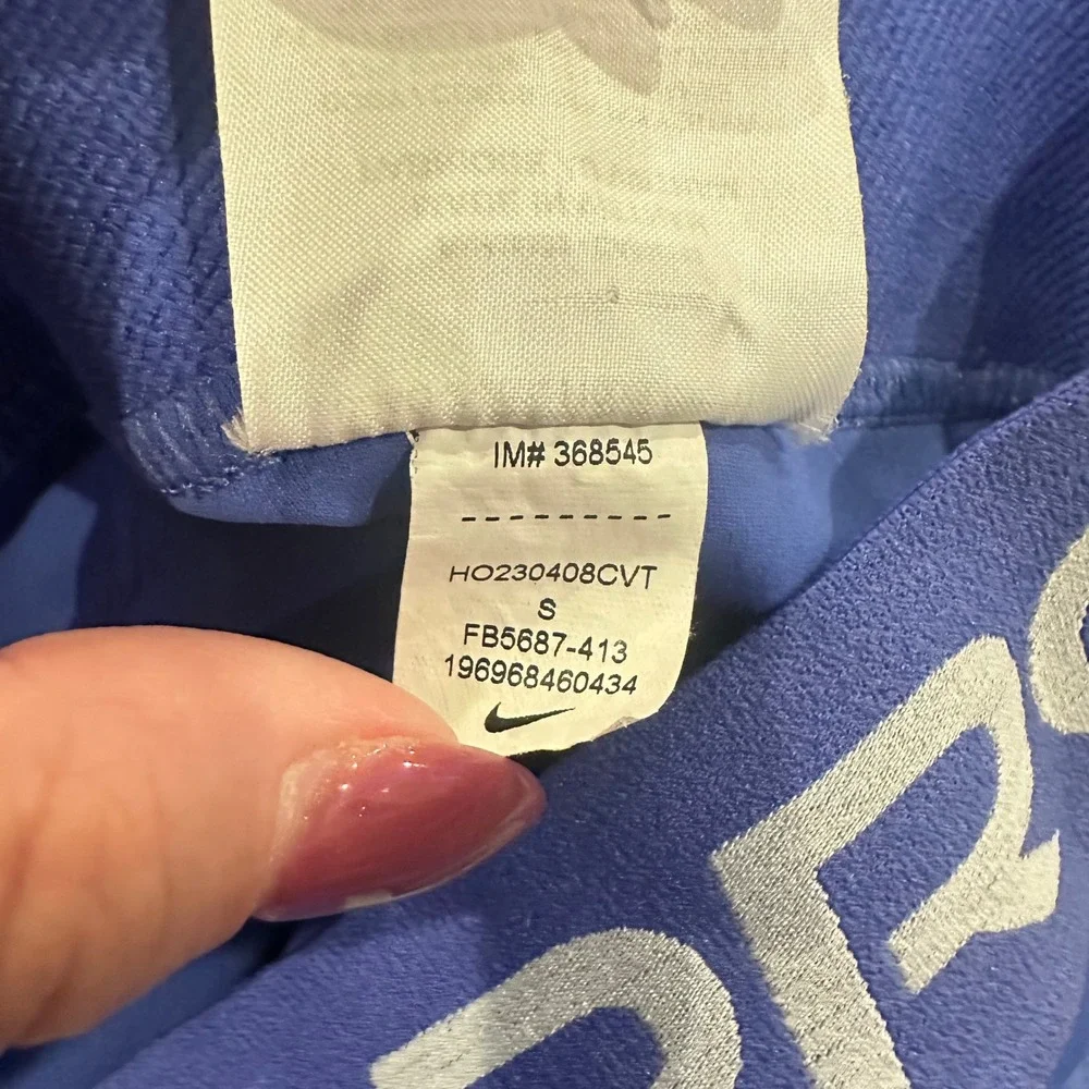 Nike Pro Women Small Blue Dri-FIT Mesh Panel Mid Rise Leggings FB5687-413
